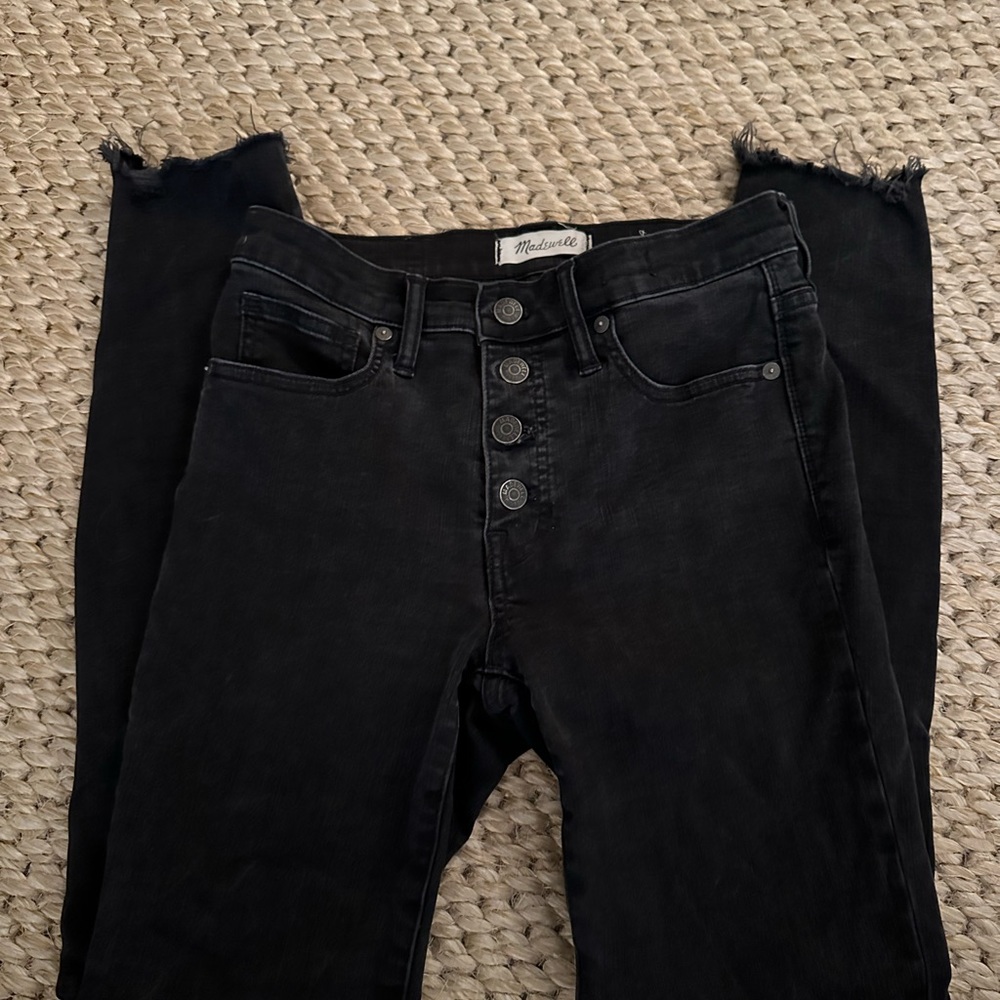Madewell 9” High-Rise Skinny Jeans (black)